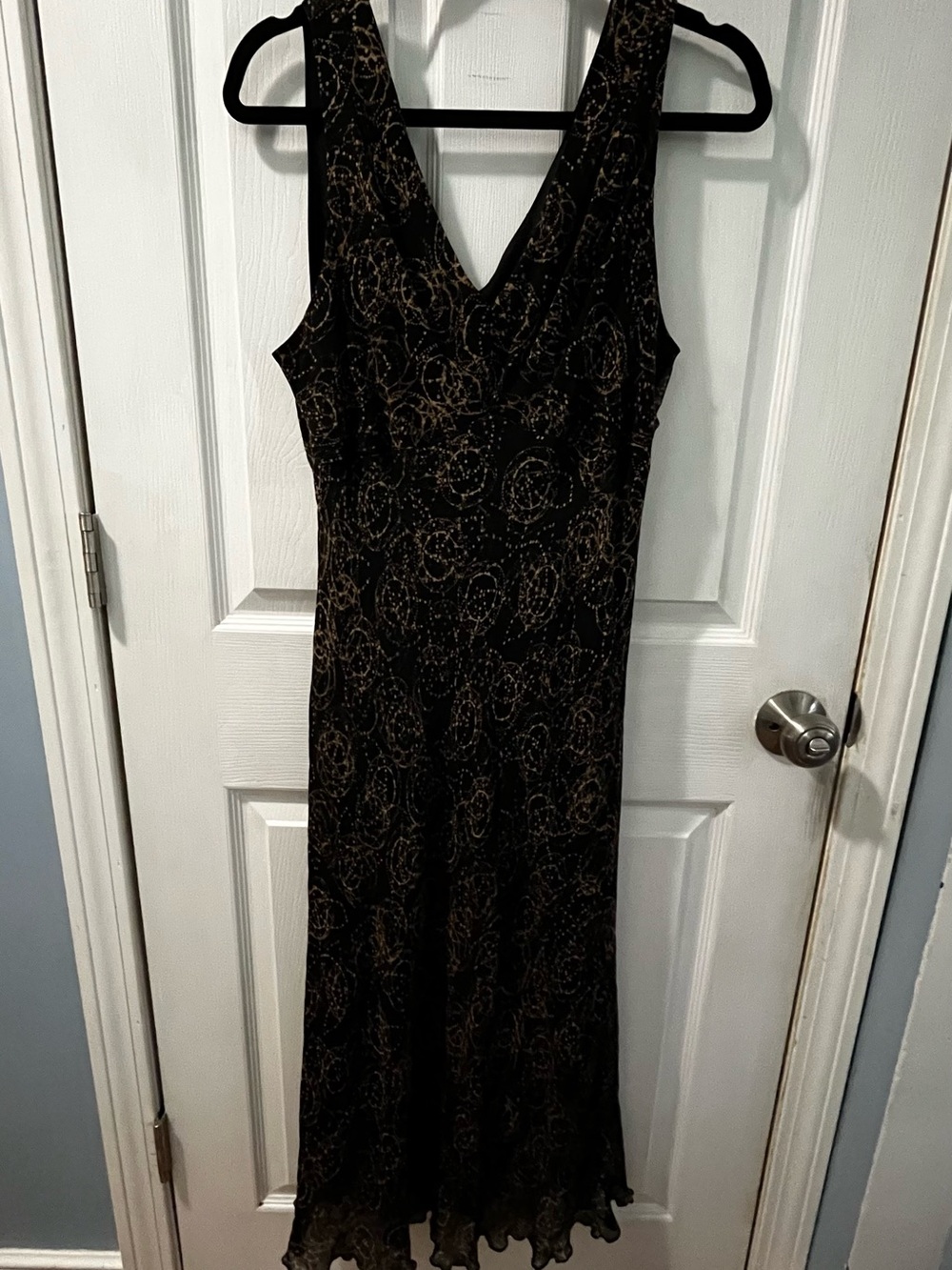 jonathan martin Black Maxi Dress with Gold Swirl Detail